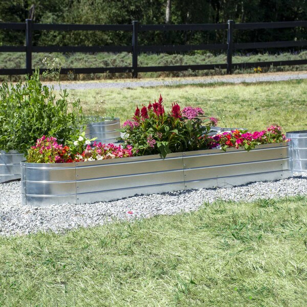 Oval steel raised garden planter